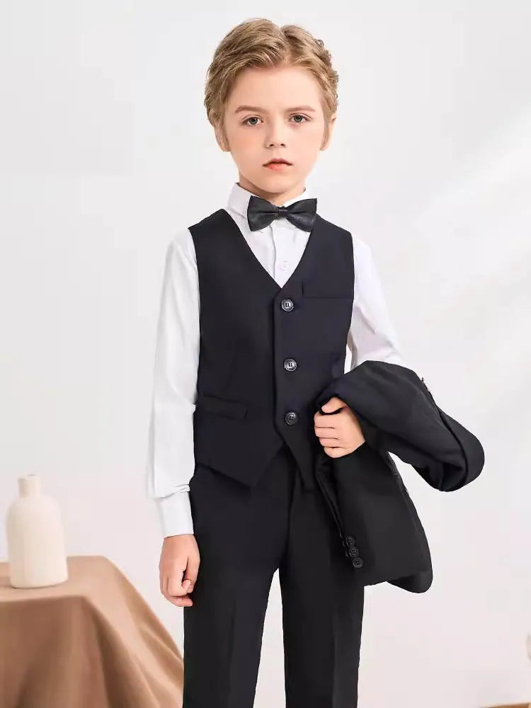 Flower Boys Suit For Wedding Teenager Kids Formal Ceremony Tuxedo Dress Children Photograph Blazer Party Performance Costume
