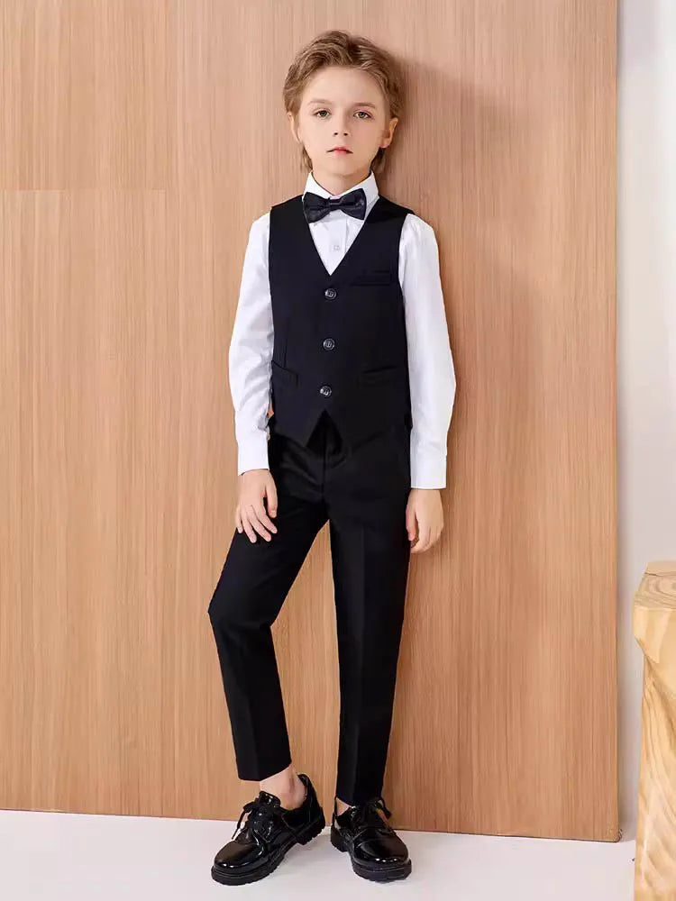 Flower Boys Suit For Wedding Teenager Kids Formal Ceremony Tuxedo Dress Children Photograph Blazer Party Performance Costume