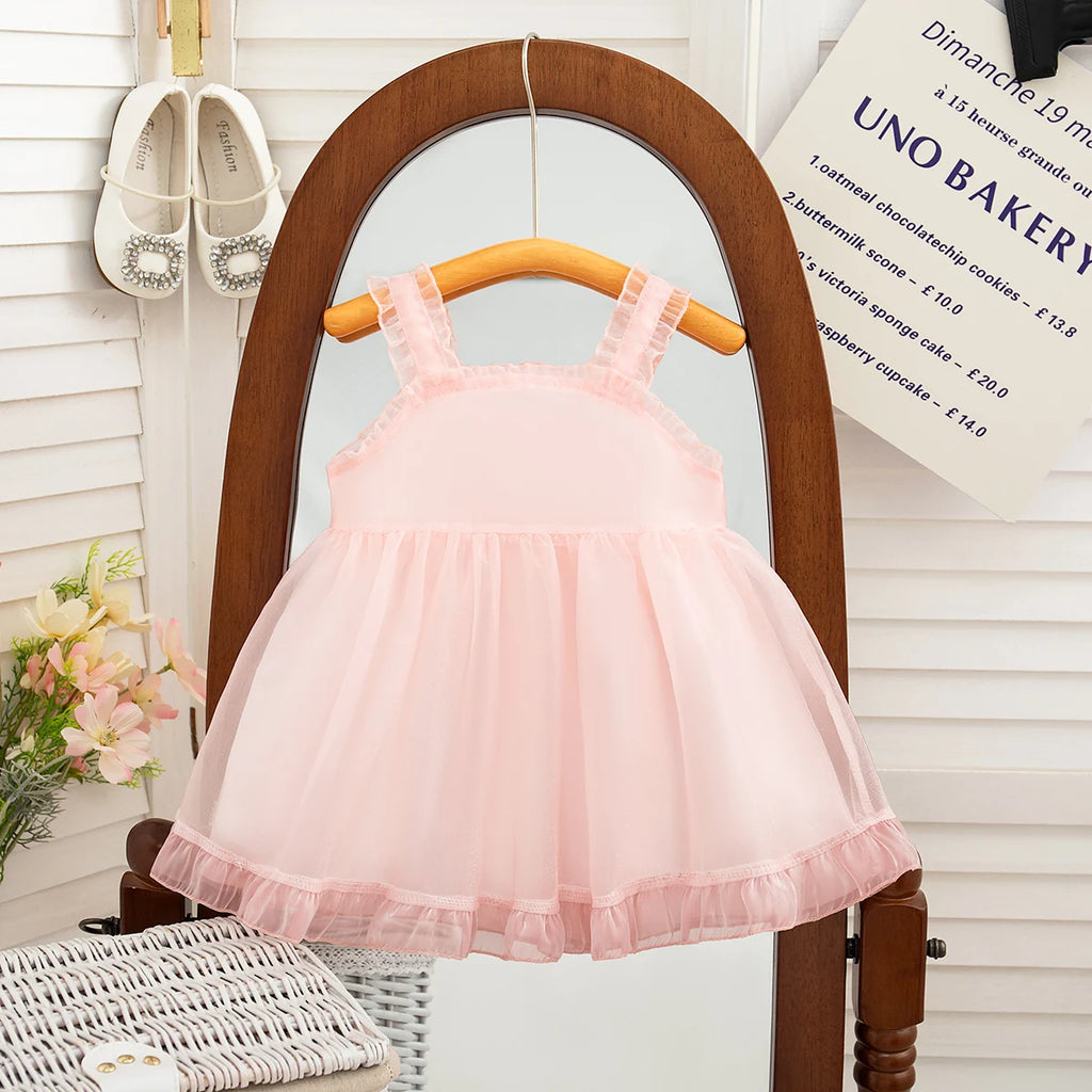 Newborn Girl Dress Lace Bow Children Summer Red Evening Party Princess Dress Baby Girl Birthday Gift