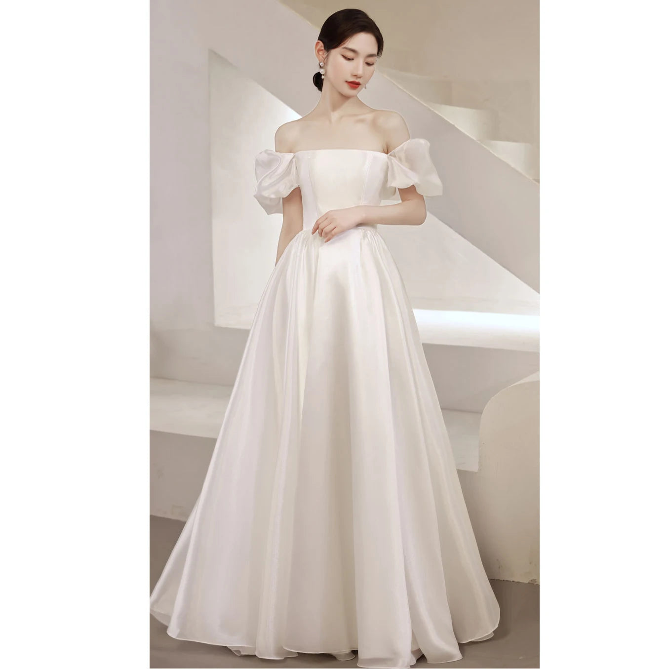 Evening Prom Dresses for Women Square Collar Puff Sleeve Organza Casual Summer Dress 2023 Elegant Formal Birthday Party vestidos