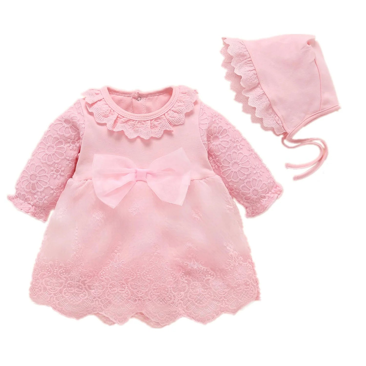 New Born Baby Girl Dress Clothes Christening Dress Classic Infant Baptism Wedding Tulle Dress for Spring Summer 0 3 6 Months