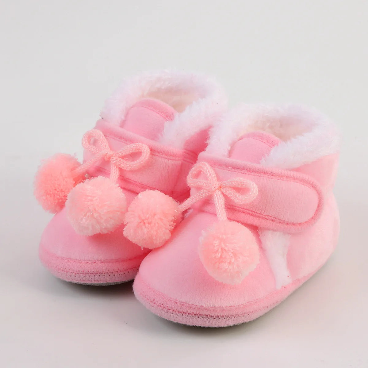 New Fashion Comfortable Shoes Newborn Baby Girls Boys Soft Booties Solid Pompom Snow Boots Infant Toddler Newborn Warming Shoes