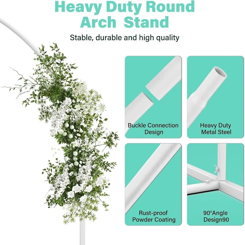 1PCS White Wedding Arch Stand, Balloon Holder, Size 6FT 6.6FT 7.2FT,Wedding Party background decoration props