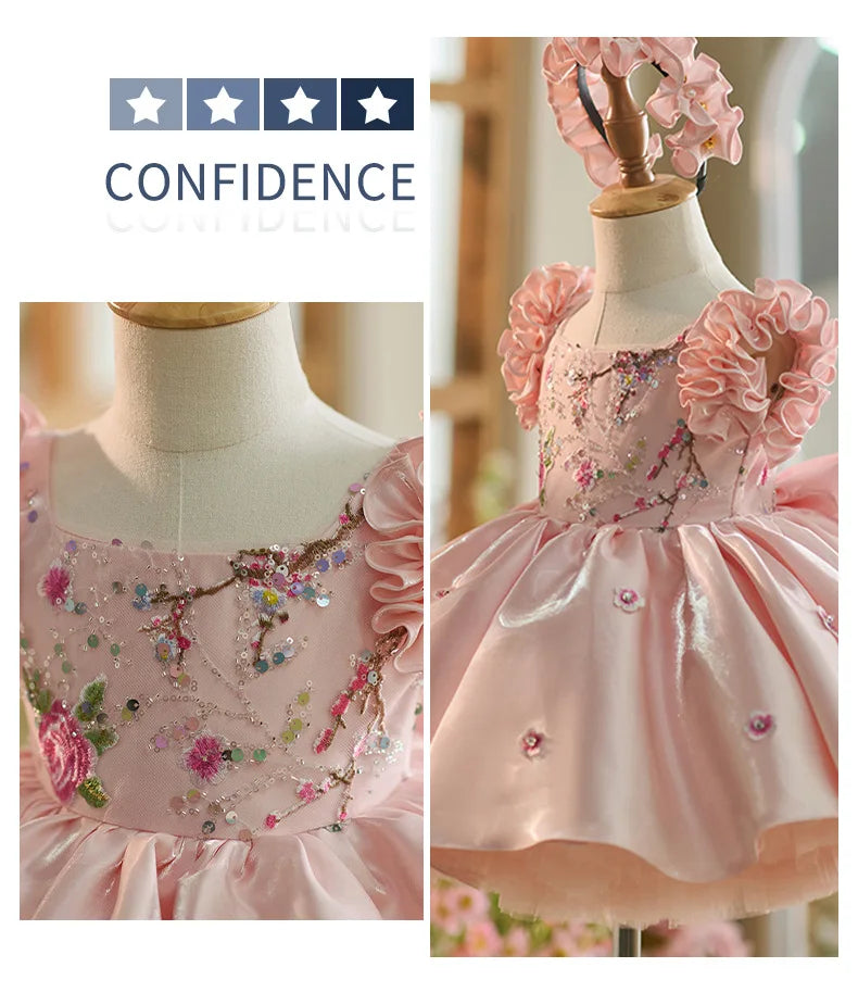 New baby high-end dress is suitable for 0-4-year-old baby old party dress girl dress embroidered sweet children's clothing