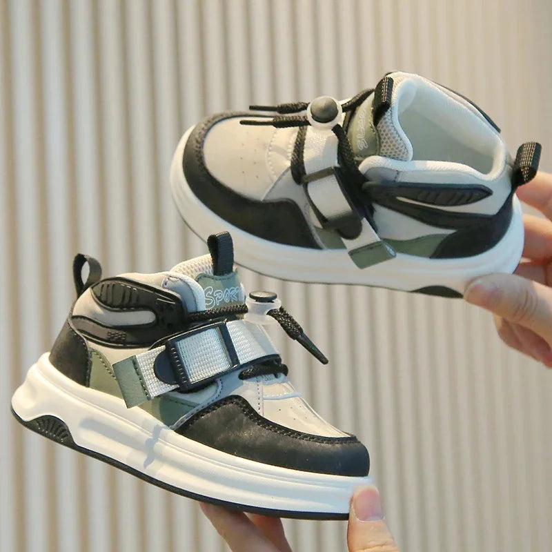 Children High-top Basketball Shoes Chunky Versatile Boys Girls Causal Tennis Shoes Unisex School Kids Non-slip Running Sneakers