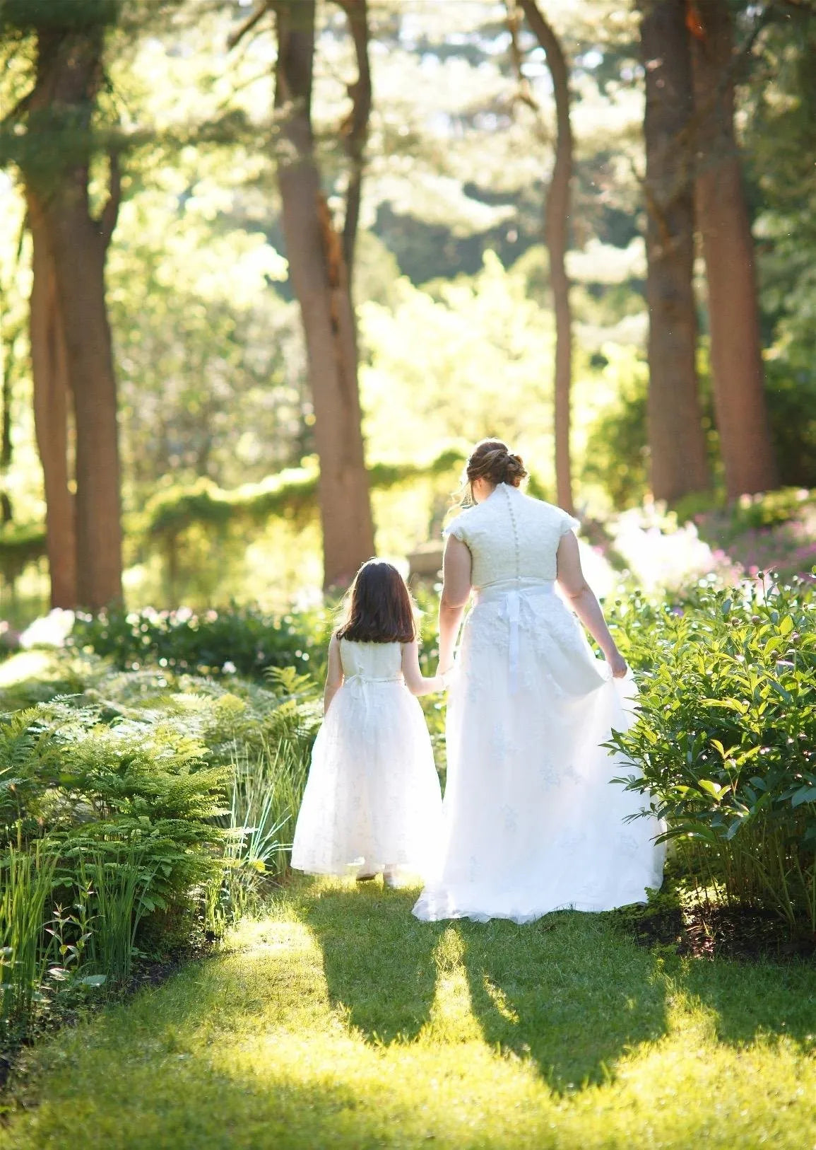 Chic Kids Long Communion Dress Lace Flower Girl Dresses Tulle Embroidered Satin Belt Boho Bridesmaid Dress 2-13 Years