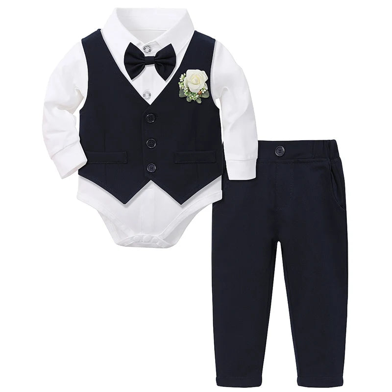 Baby Boy Baptism Outfit Infant First Easter Church Christening Suit Set Toddler Formal Wedding Birthday Party Gift Clothes