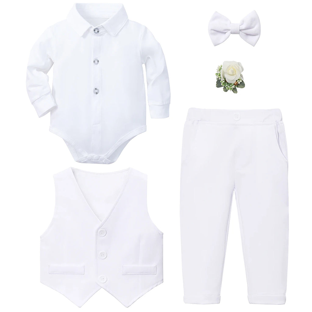 Baby Boy Baptism Outfit Infant First Easter Church Christening Suit Set Toddler Formal Wedding Birthday Party Gift Clothes