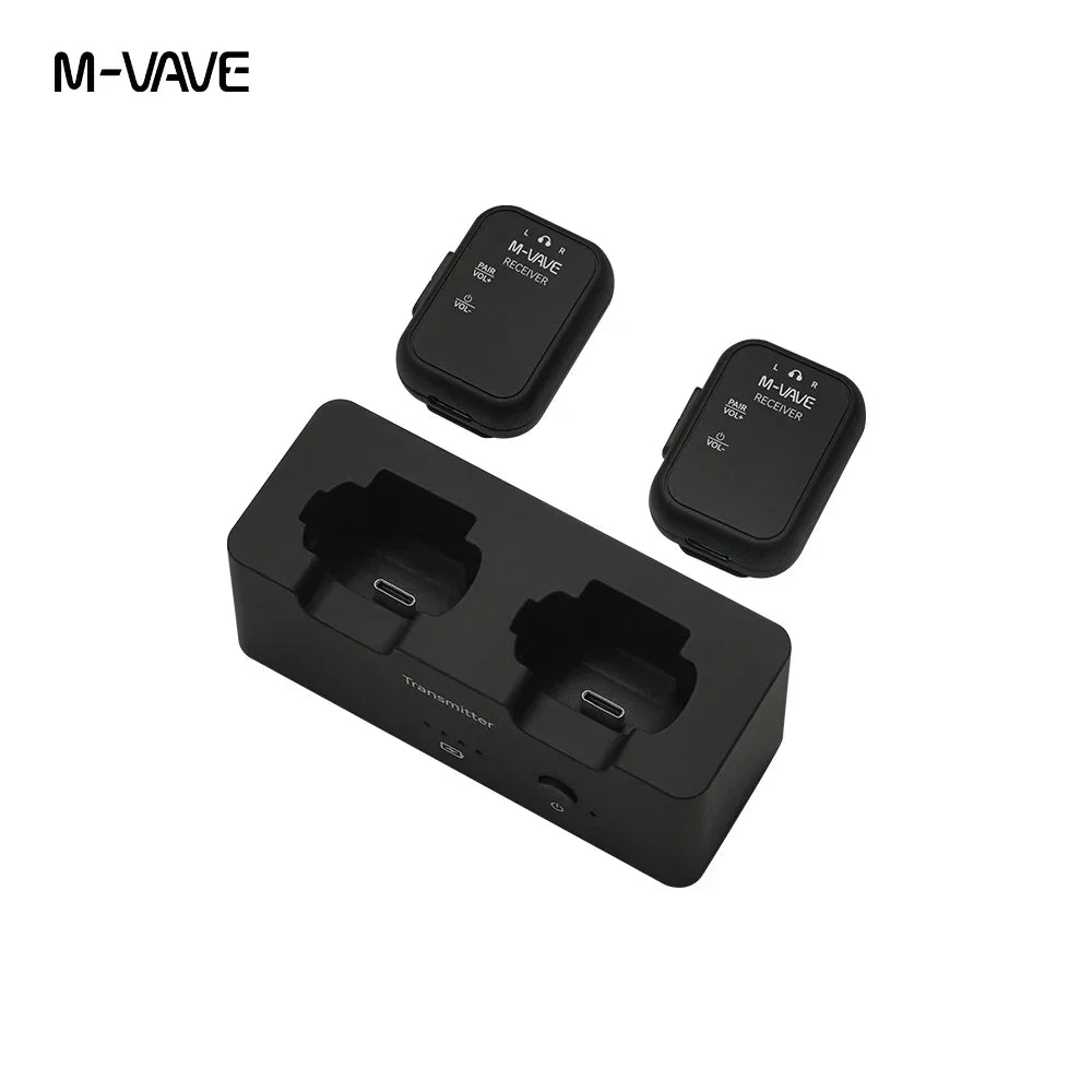  M-VAVE WP-12 Wireless System Transmitter Receiver 2.4GHz Low Latency Real-time Two-Way Listening Ear Return Guitar Accessory
