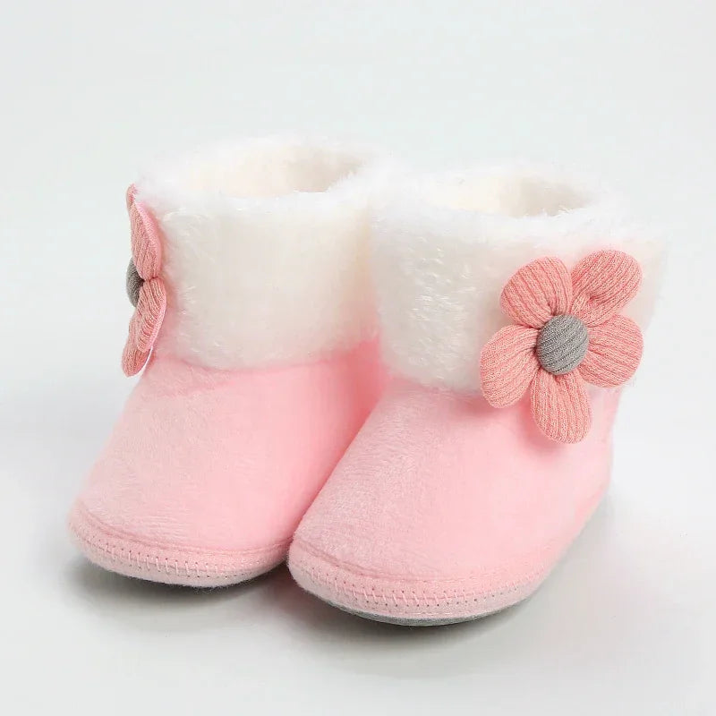 New Fashion Comfortable Shoes Newborn Baby Girls Boys Soft Booties Solid Pompom Snow Boots Infant Toddler Newborn Warming Shoes