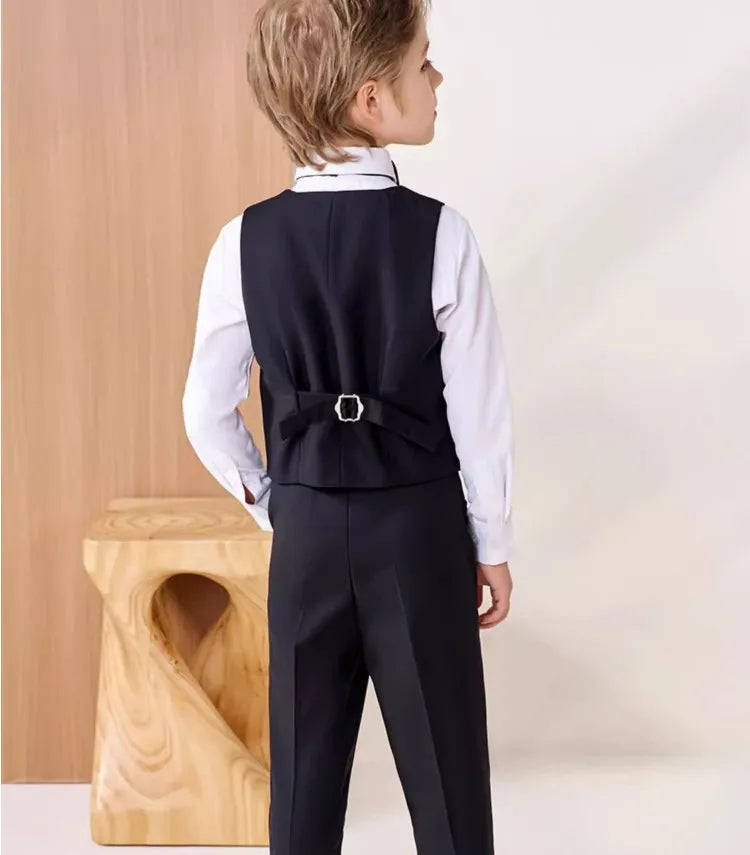 Flower Boys Suit For Wedding Teenager Kids Formal Ceremony Tuxedo Dress Children Photograph Blazer Party Performance Costume