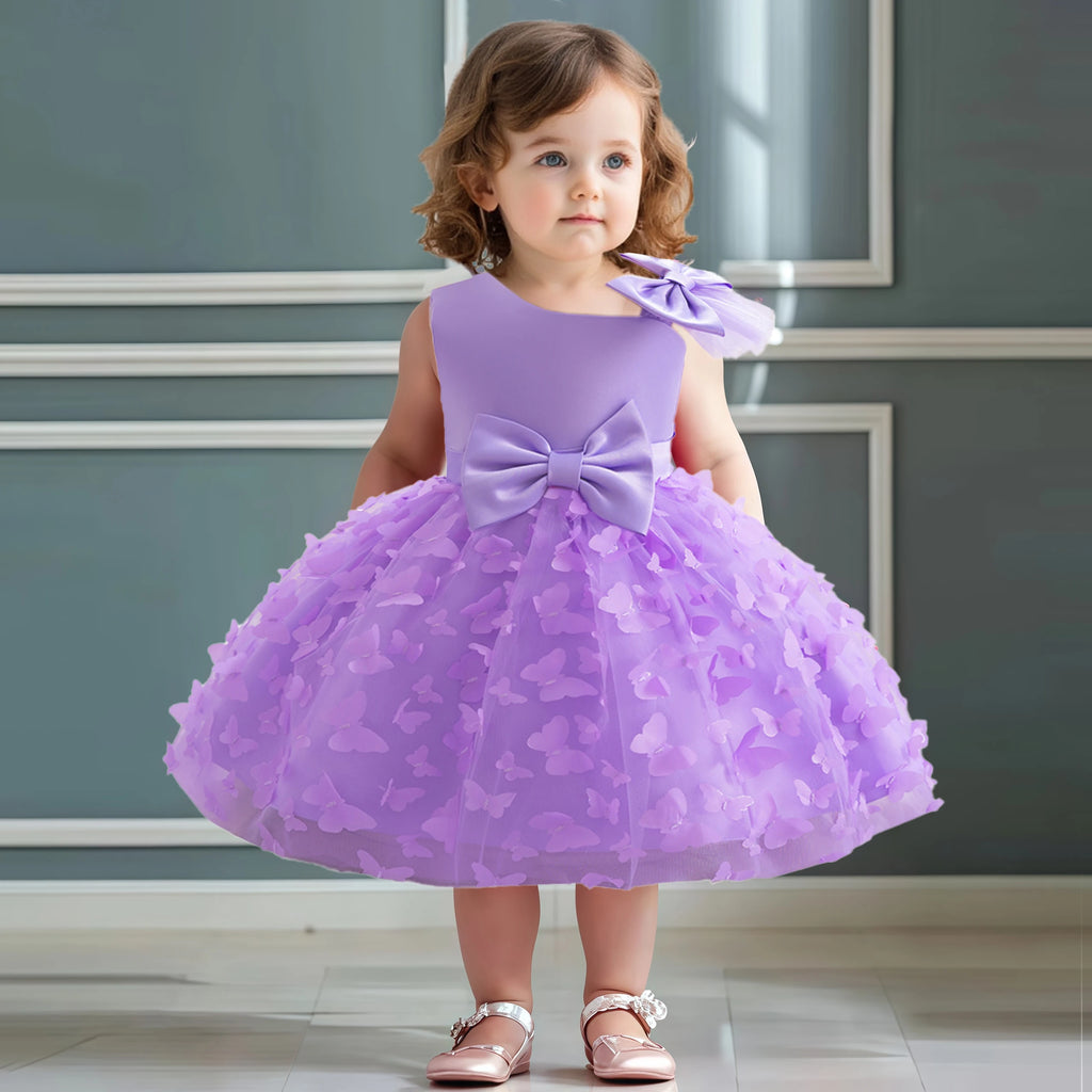 Elegant Butterfly Baptism Baby Girls Dress Infant 1st Birthday Princess Party Dresses Girl Tulle Bridesmaid Wedding Tutu Costume