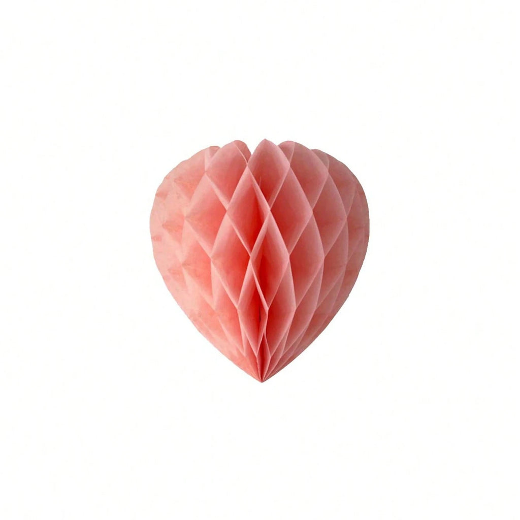 5Pcs Valentine‘s Day Heart & Ball Tissue Paper Honeycomb Ball Love Decoration Pom Poms for Valentine‘s Day Wedding Party Decors