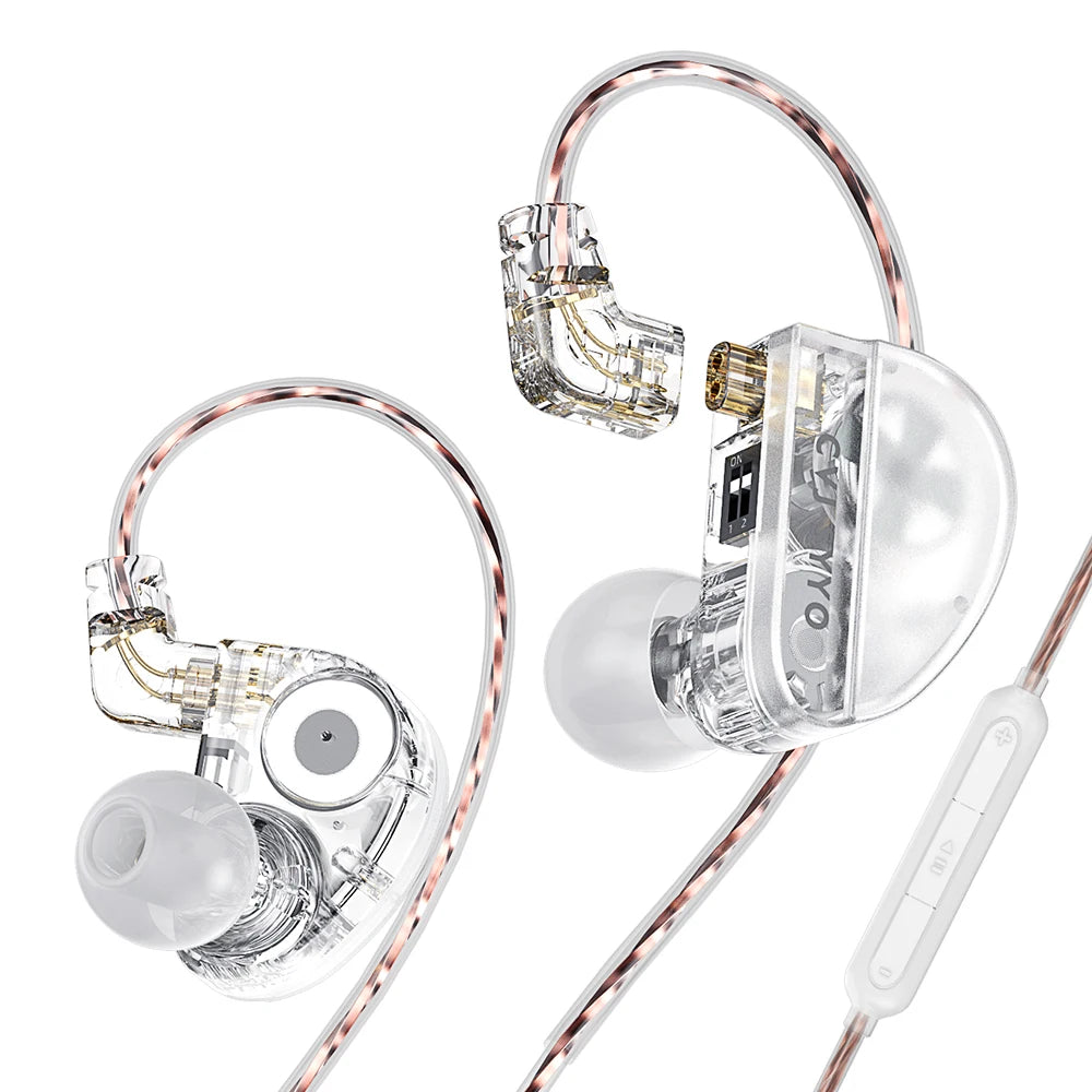 CVJ Konoka In-Ear Earphone With 3D Hifi Triple Hybrid (1DD + 1BA + 1Vibration Driver) Wired DJ Monitors Tuning Switch Headset