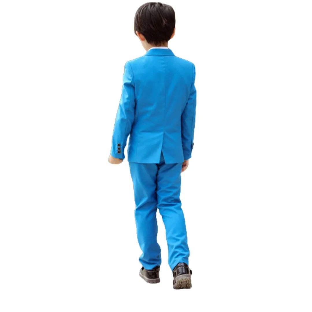 Boy Formal Blazer Coat  Kids Light Blue Coat Children Formal Wedding Shows Wear Size 110-170 Teens Costumes