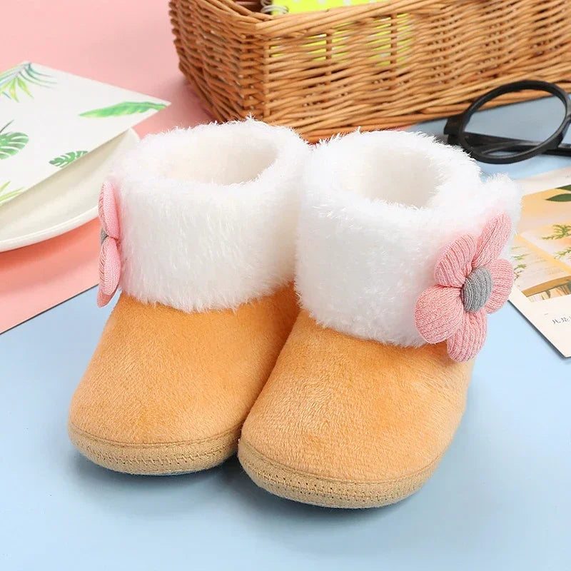 New Fashion Comfortable Shoes Newborn Baby Girls Boys Soft Booties Solid Pompom Snow Boots Infant Toddler Newborn Warming Shoes