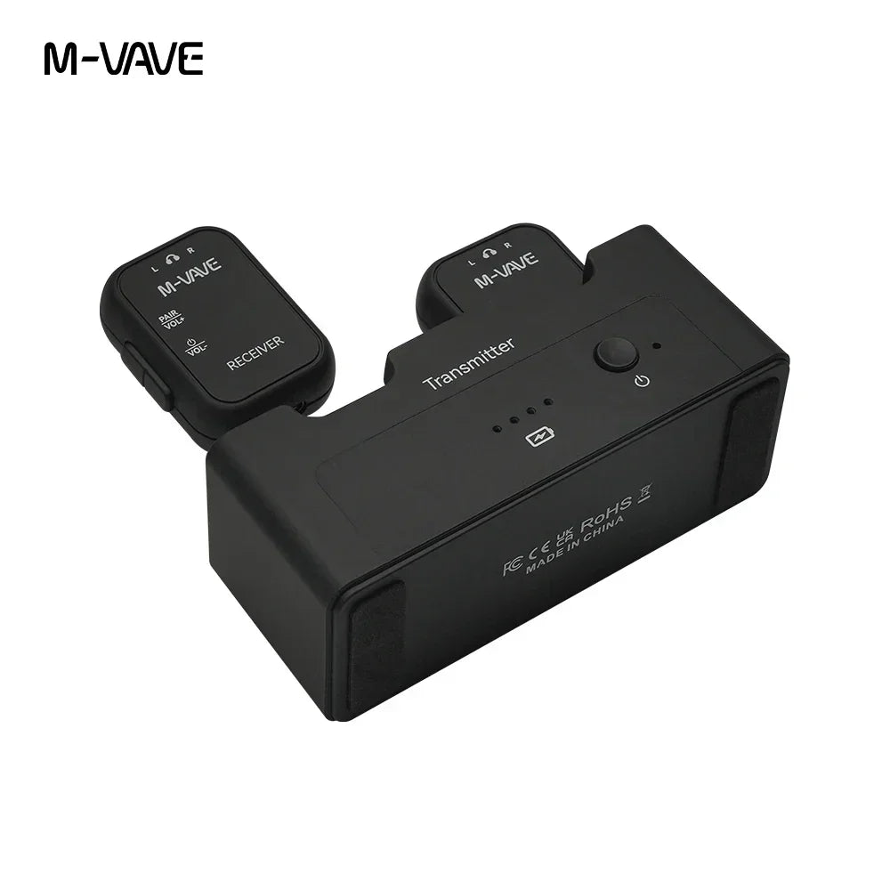  M-VAVE WP-12 Wireless System Transmitter Receiver 2.4GHz Low Latency Real-time Two-Way Listening Ear Return Guitar Accessory