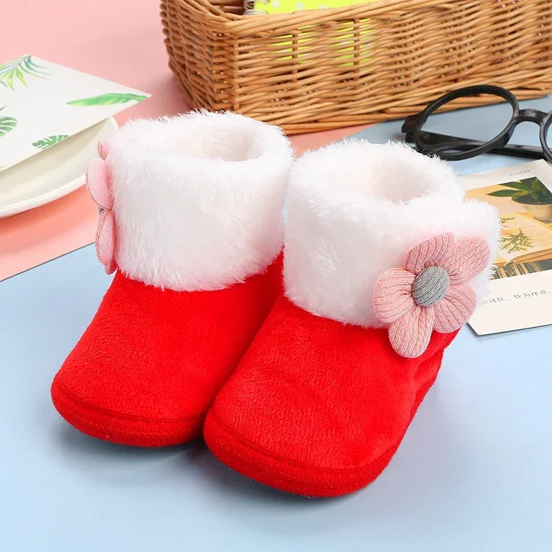 New Fashion Comfortable Shoes Newborn Baby Girls Boys Soft Booties Solid Pompom Snow Boots Infant Toddler Newborn Warming Shoes