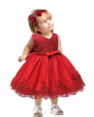 newborn Birthday Party Dress for Girls 3 6 12 24months Newyear Pageant Lace Dresses Embroidery Dress with Headwear baby clothes
