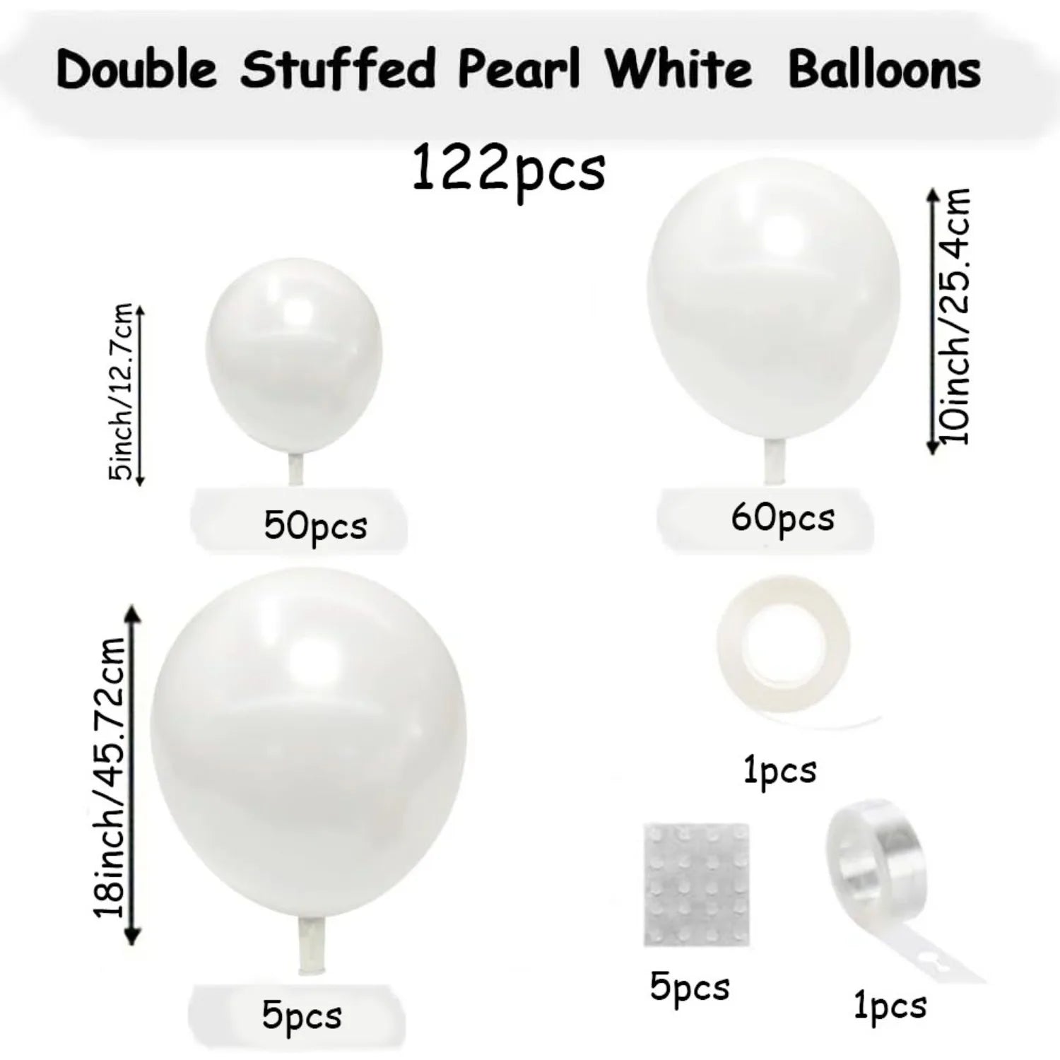 122pcs Pearl White Balloon Garland Arch Kit, Perfect for Weddings, Birthdays, Bridal Showers, Parties, Anniversaries, Interiors