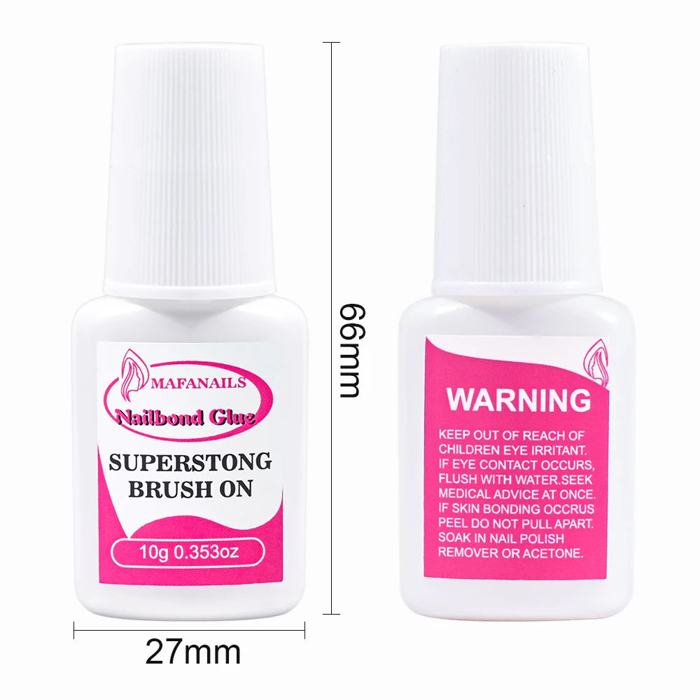 10g Nail Glue For Nail Tips Strongest Press On Nails (2/3/7/8/10ml) Nail Bond Brush On Nail Glue For For Acrylic Tips Nail Glue