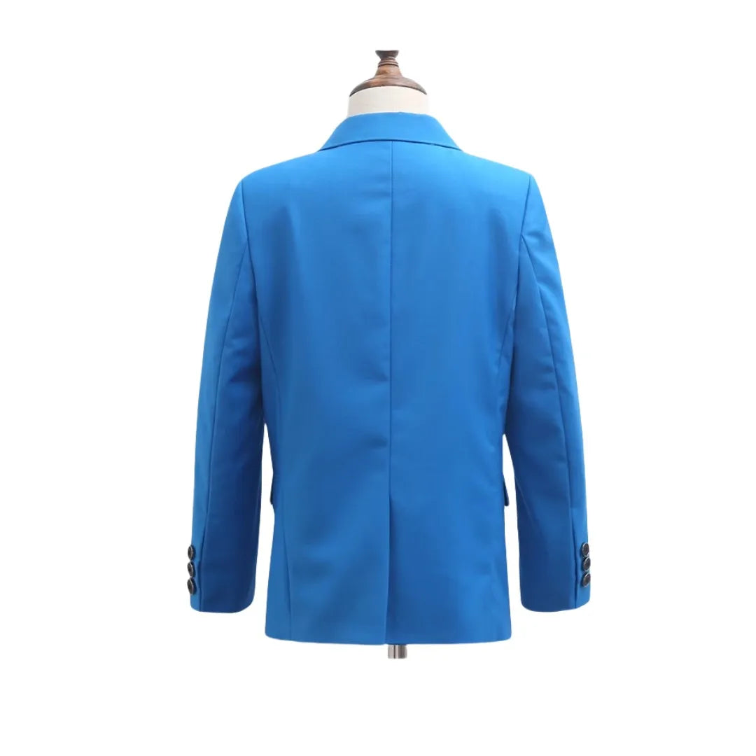 Boy Formal Blazer Coat  Kids Light Blue Coat Children Formal Wedding Shows Wear Size 110-170 Teens Costumes