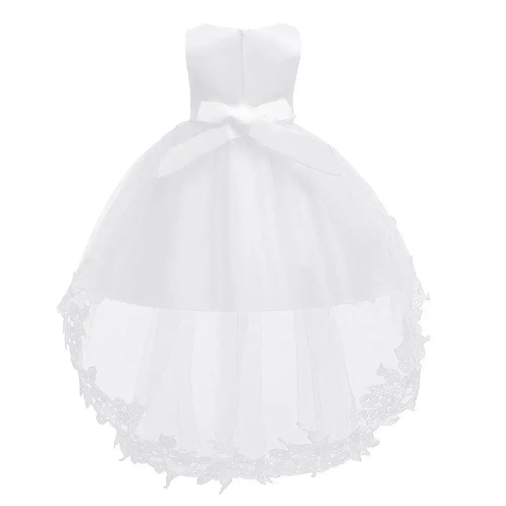 Infant Dress Gown Baby Girl Clothes Elegant Princess Dress For 1st Birthday Dress Children Baptismal Costume White Wedding Dress