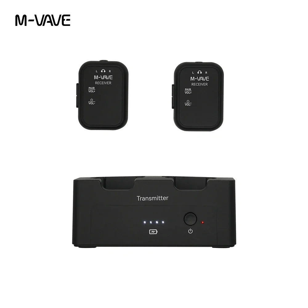  M-VAVE WP-12 Wireless System Transmitter Receiver 2.4GHz Low Latency Real-time Two-Way Listening Ear Return Guitar Accessory