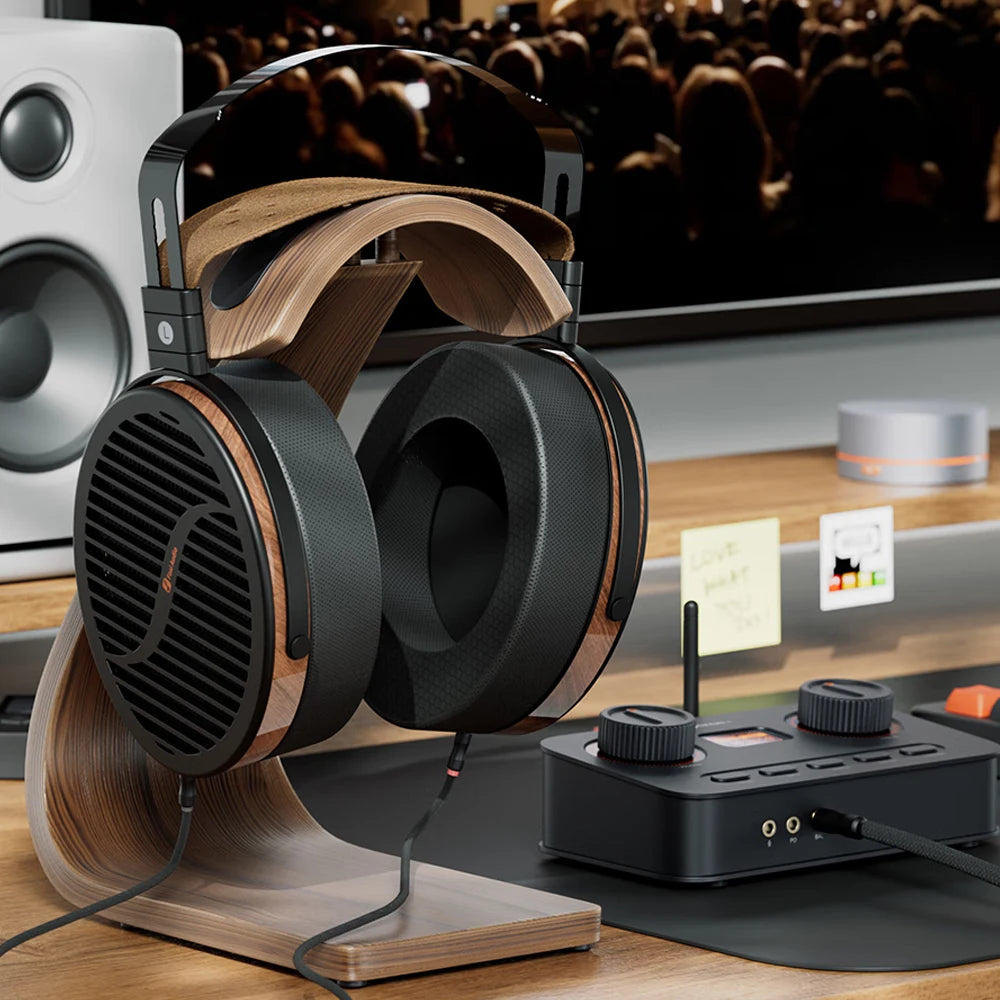 Fosi Audio I5 Planar Magnetic Open-Back Headphones 97mm Diaphragm CNC Metal Walnut Wood Audiophile Wired Stereo Headset