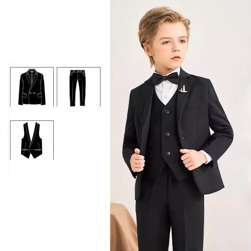 Flower Boys Suit For Wedding Teenager Kids Formal Ceremony Tuxedo Dress Children Photograph Blazer Party Performance Costume