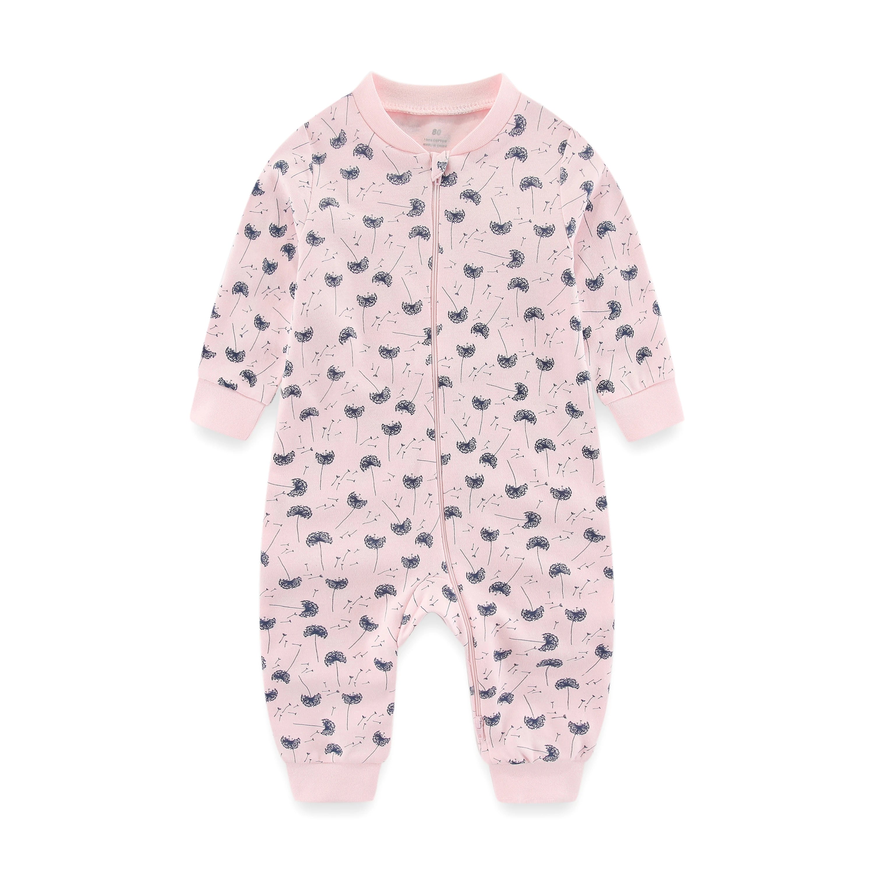 Newborn Baby 2-way Zipper Romper Cotton One-piece Jumsuit 0-24 Months Long Sleeve Newborn Baby Pajamas Comfortable Breathable