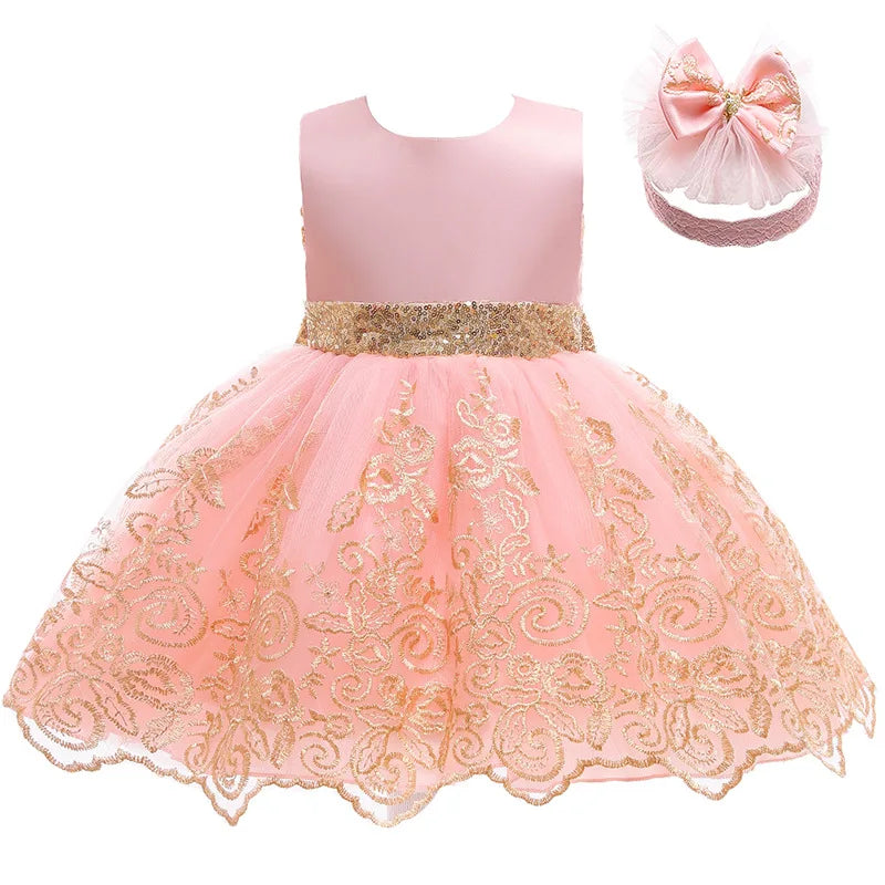 3 6 12 18 24 Months Lace Newborn Dress Summer Big Bow Fashion Little Princess Baby Dress Birthday Gifts New Children's Clothing