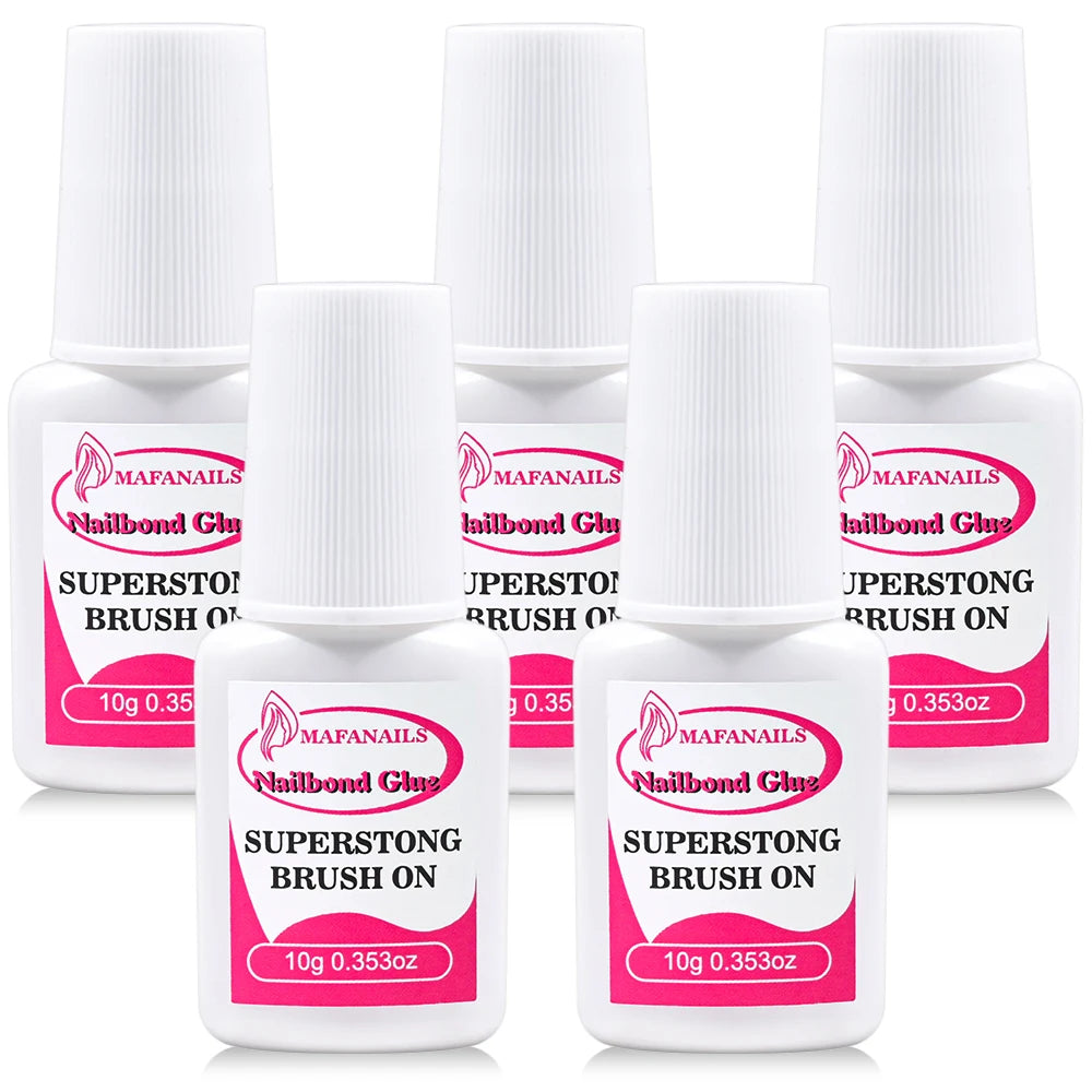 10g Nail Glue For Nail Tips Strongest Press On Nails (2/3/7/8/10ml) Nail Bond Brush On Nail Glue For For Acrylic Tips Nail Glue