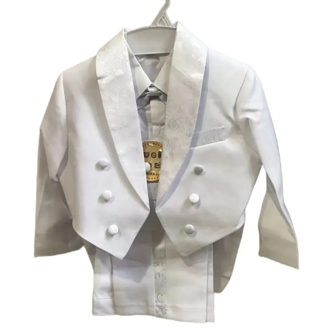 Boy Tuxedo Blazers Coat Vest  Pants Bow Tie Kids Clothing Sets Size 1-4T Children Stage Shows Birthday Party Formal Suits