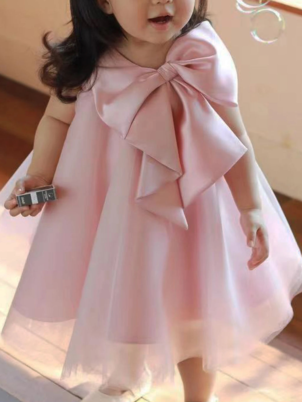 Big Bow Girl Dress Cute Girl Birthday Party Dress Wedding Flower Girl Dress Washing Dress Holy Communion Dress