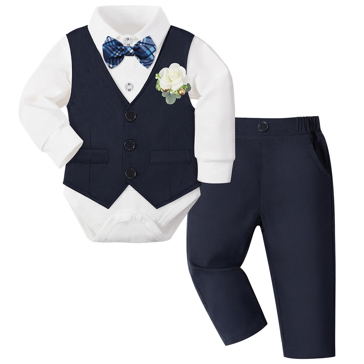 Baby Boy Baptism Outfit Infant First Easter Church Christening Suit Set Toddler Formal Wedding Birthday Party Gift Clothes