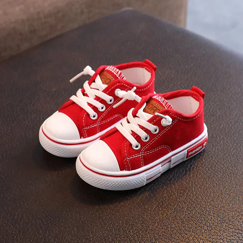 Children's Low-top Canva Shoes 2025 Spring New Style White Candy Color Men's Women's Children's Parent-child Board Shoes