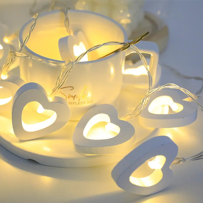 10 LED Love Heart String Lights Valentine's Day Decoration Garland Led Fairy Lights Wedding Birthday Party Decor Supplies Props