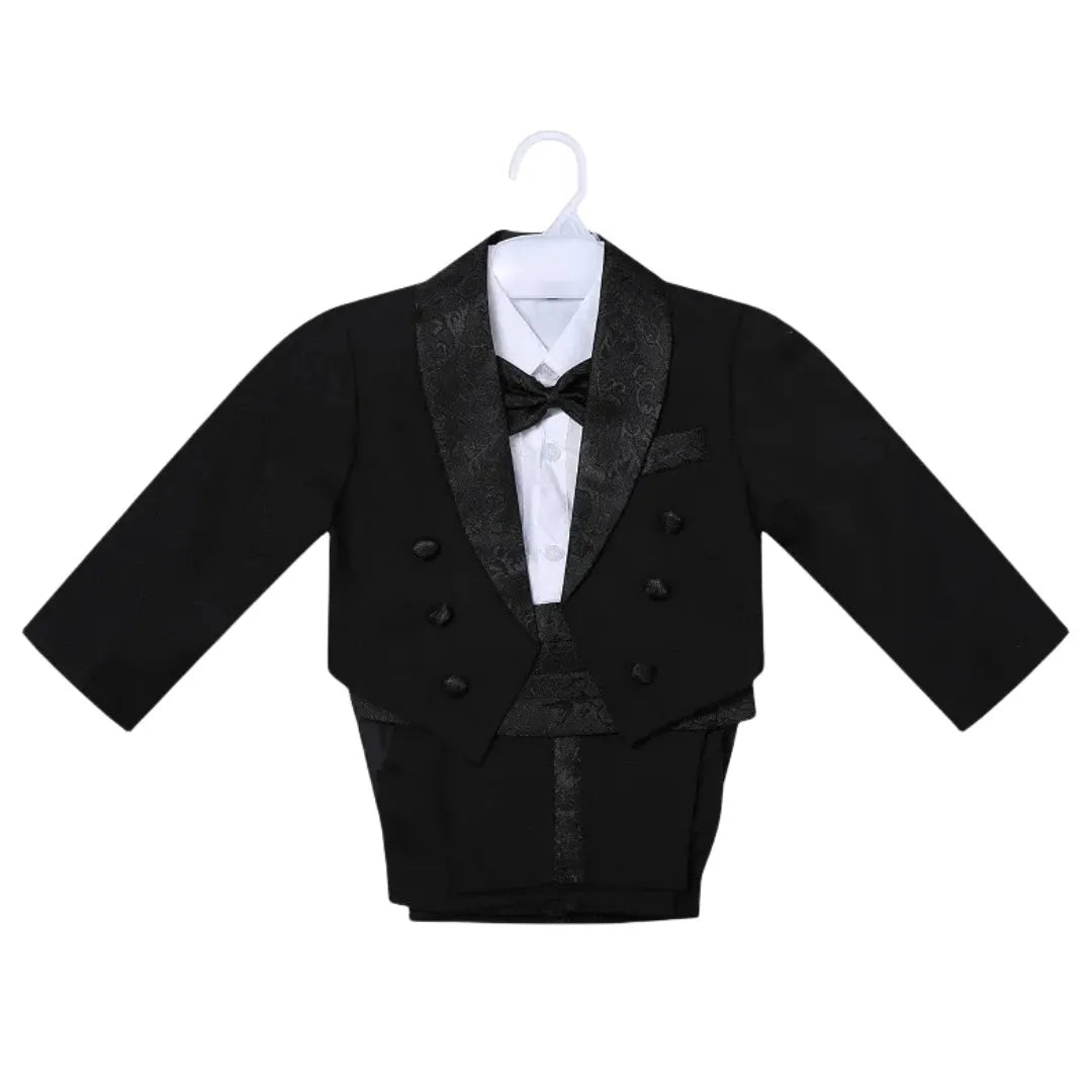 Boy Tuxedo Blazers Coat Vest  Pants Bow Tie Kids Clothing Sets Size 1-4T Children Stage Shows Birthday Party Formal Suits