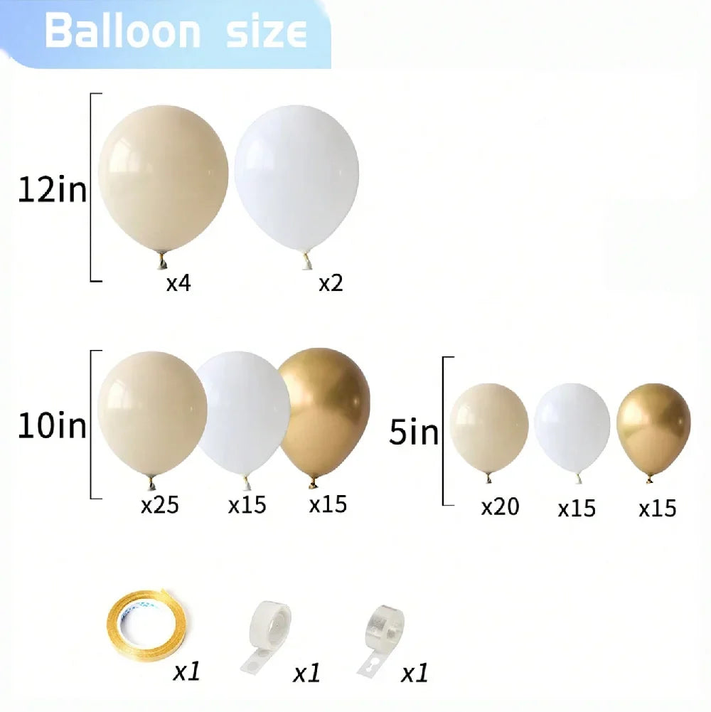 114Pcs Premium White & Gold Latex Balloon Garland Arch Kit - Elegant Wedding Party Decorations for Ceremony Backdrops, Reception