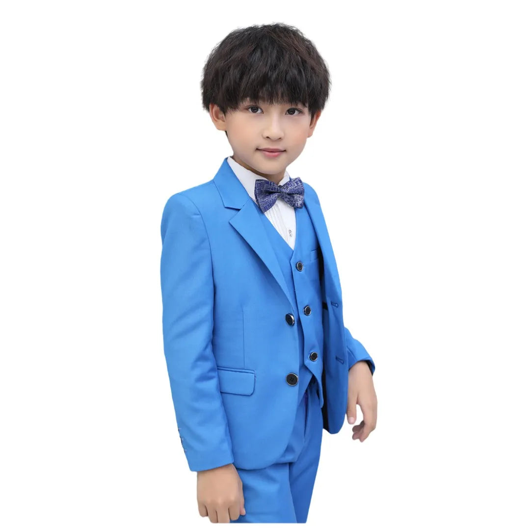 Boy Formal Blazer Coat  Kids Light Blue Coat Children Formal Wedding Shows Wear Size 110-170 Teens Costumes