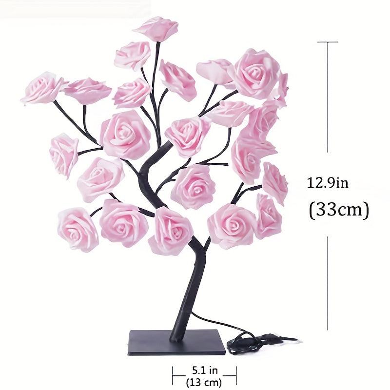1pc Rose Tree Lamp, DIY Branches Night Lights, Flower Lamp For Valentine's Day Wedding Decor, Bedroom Home Decor