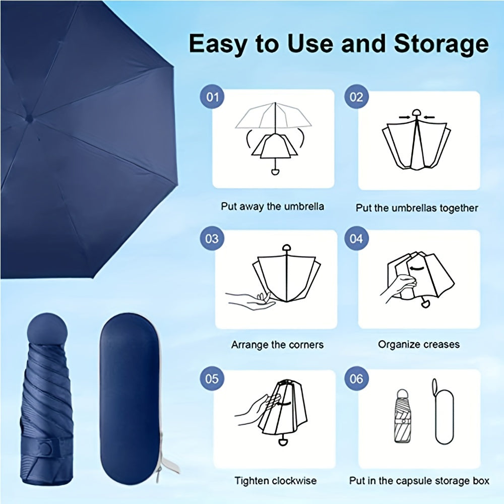 [Portable Umbrella] High-Quality Multi-Color Foldable Mini Pocket Umbrella | Lightweight Portable Travel Umbrella for Christmas, Valentine's Day, Mother's Day, Women's Day, Ramadan, and Birthday Gifts