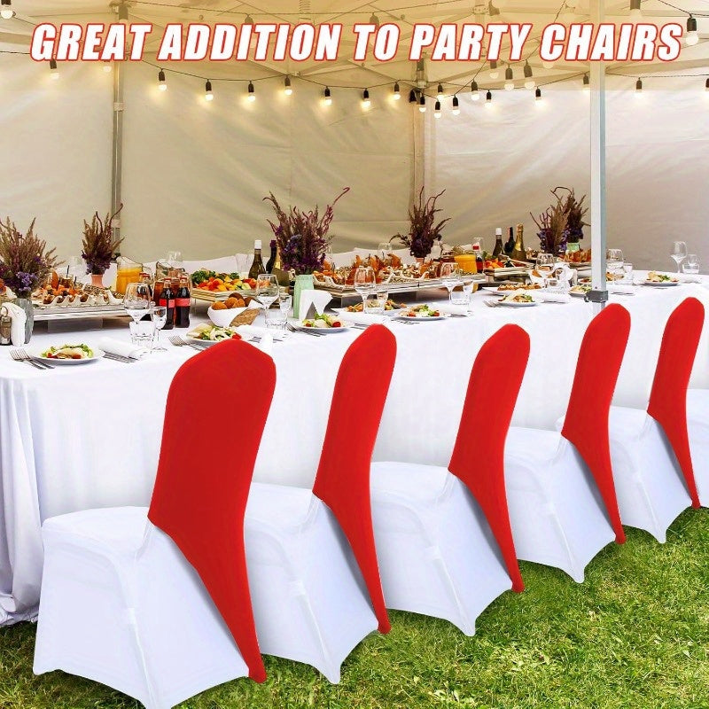 10pcs Stretch Spandex Chair Cap Covers - Elastic Band Chair Toppers for Weddings, Parties & Events