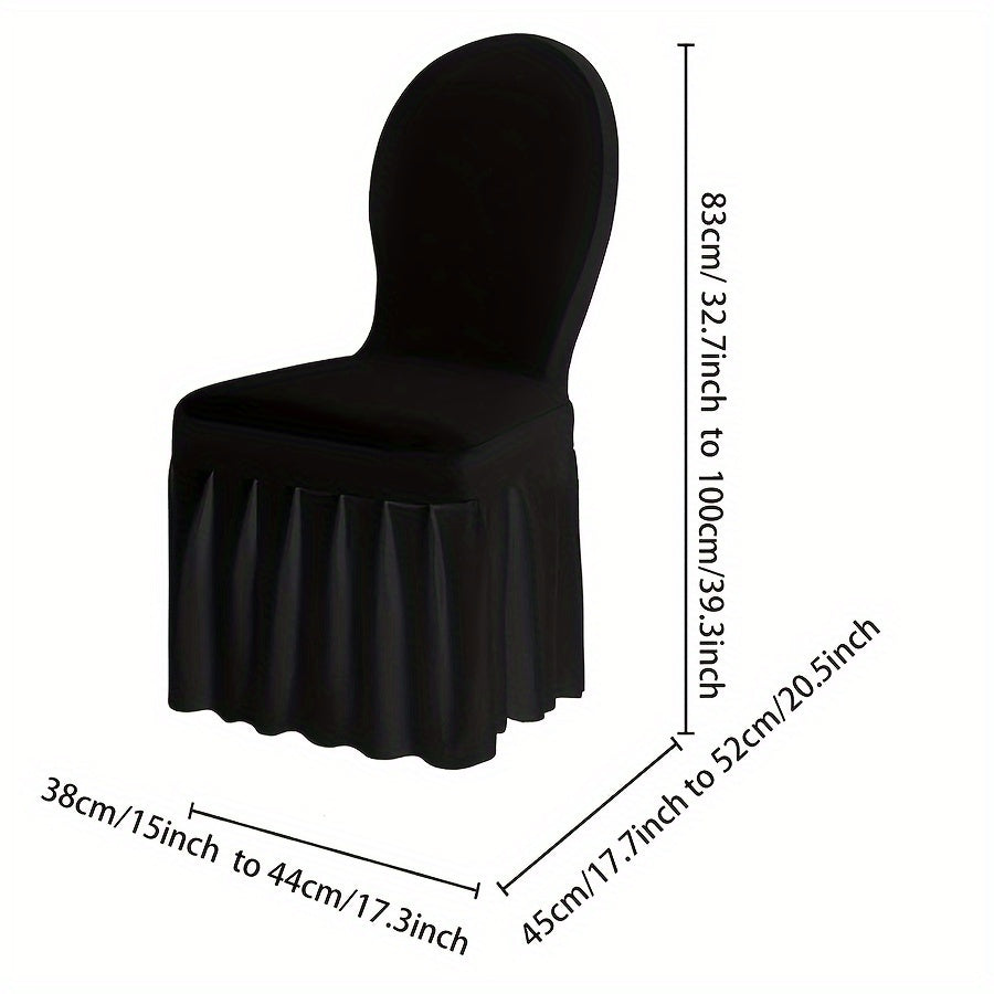 Stretch Spandex Chair Covers with Skirt - Elastic Slipcovers for Wedding & Banquet (Solid Colors)