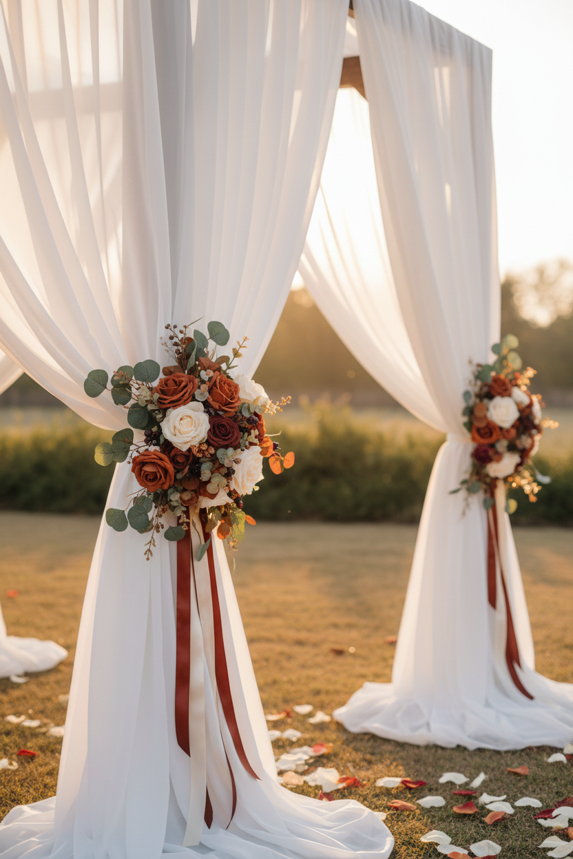 Arrangement terracotta sur rideau - Tayamek Anamera