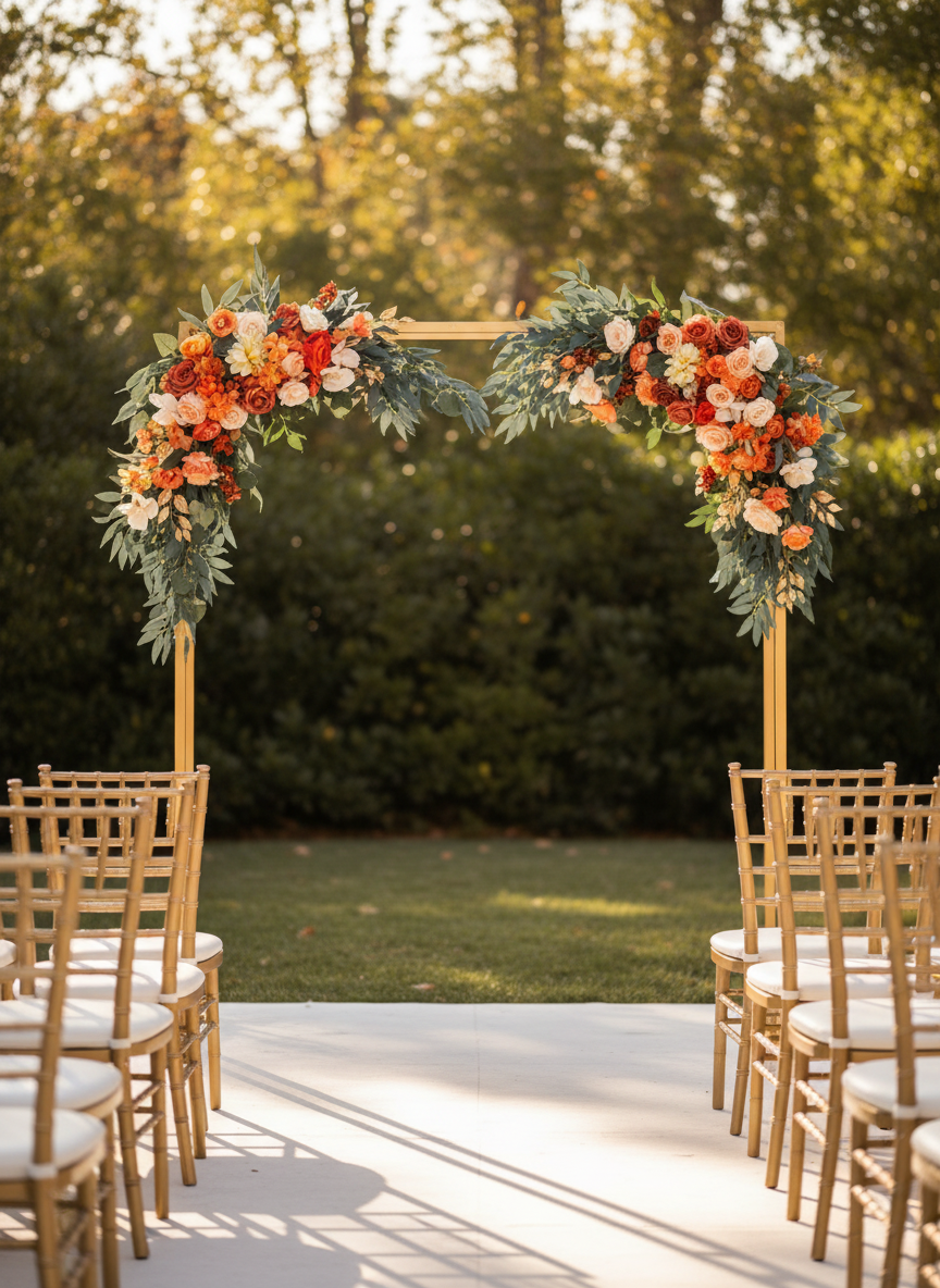 Arrangements floraux sur arc