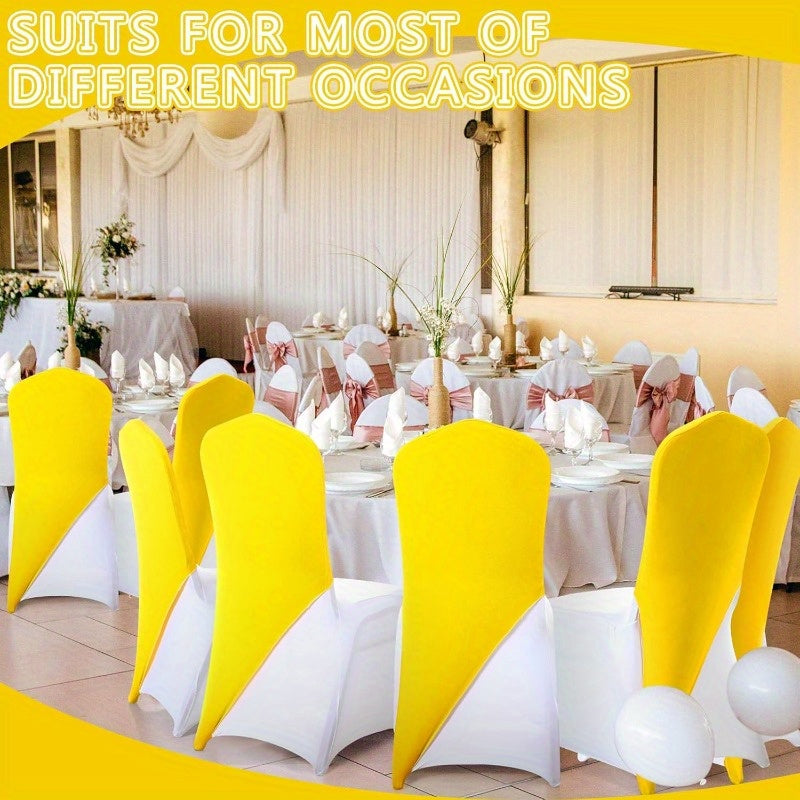 10pcs Stretch Spandex Chair Cap Covers - Elastic Band Chair Toppers for Weddings, Parties & Events
