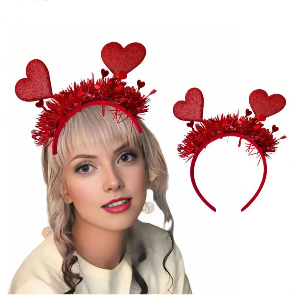Heart Headband Red Heart Hair Hoop Valentine Day Wedding Headband Love Party Accessory Gift for Women Girls Love Hairband