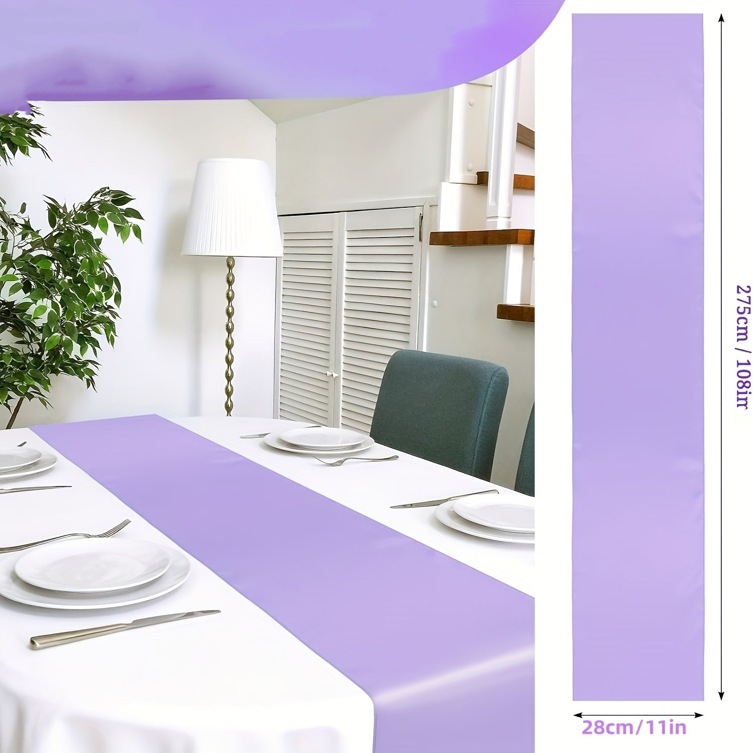 6/12pcs Satin Table Runners, 11.02 x 108.27 inch, Rectangular Polyester Table Runner for Halloween, Christmas, New Year, Wedding Receptions, Bridal Showers, Banquets, Graduation Ceremonies, Birthday Parties, Available in Mult